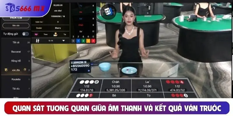 Quan sát tương quan giữa âm thanh và kết quả ván trước